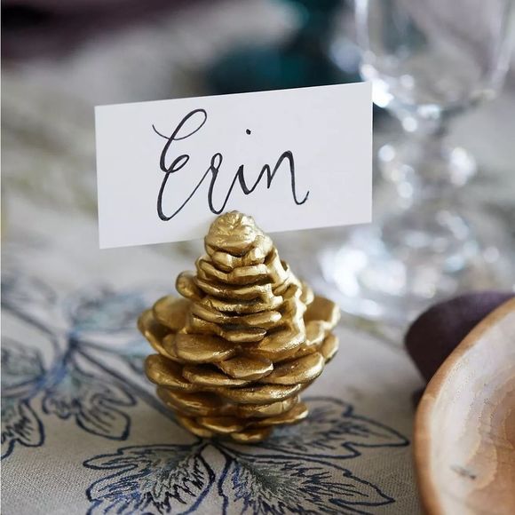 Anthropologie Other - Anthropologie Terrain Pine Cone Place Card Holders, Set of 2 New In Box
